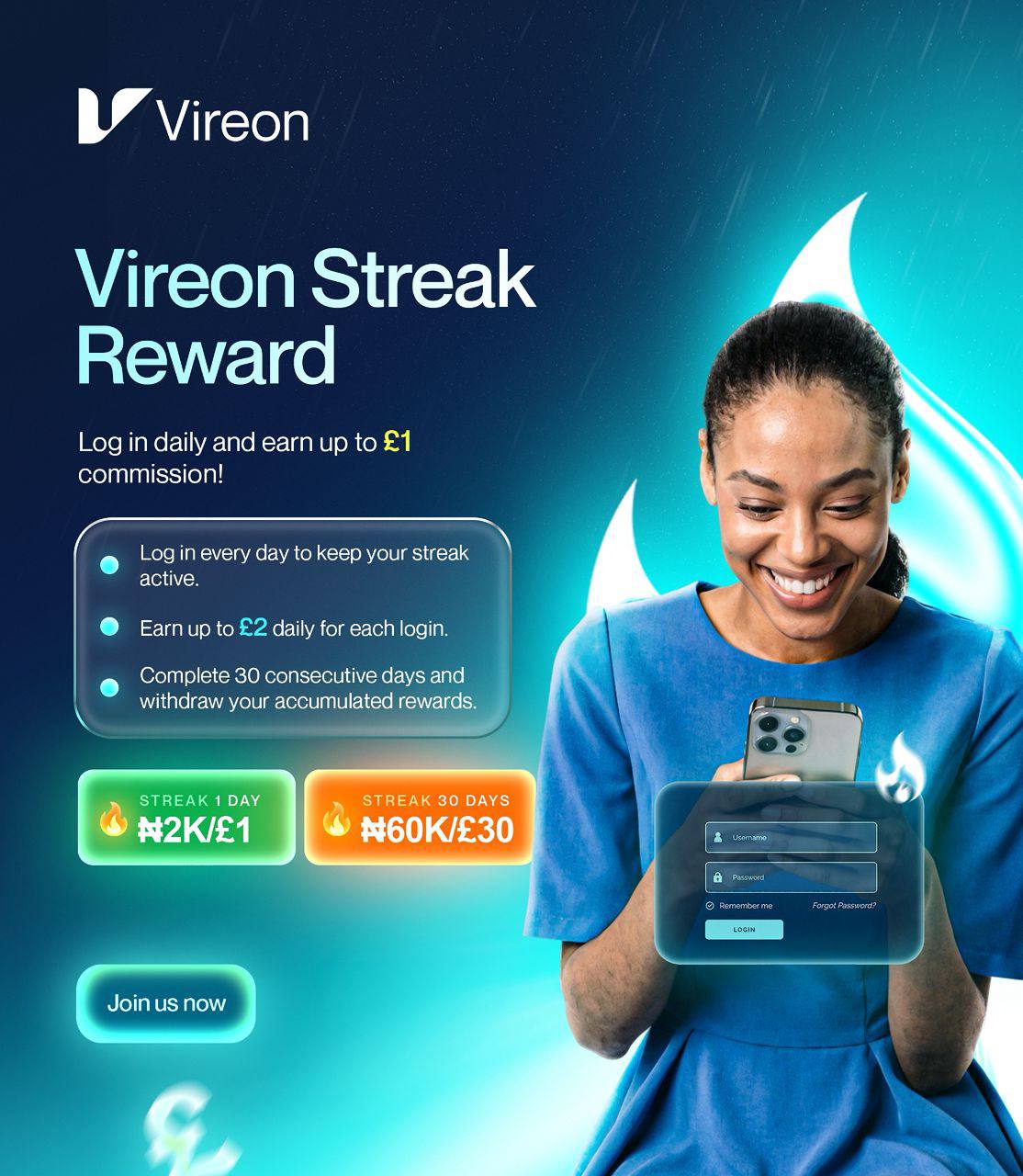 Vireon Streak Claim Visual Layout
